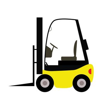 fork lift truck in trendy flat style isolated on white background. fork lift sign. at style. fork lift truck sign for your web site design, logo, app, UI. fork lift truck symbol.

