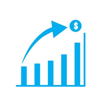 Graph Icon in trendy flat style isolated on white background. Chart bar symbol for your web site design, logo, app, UI.