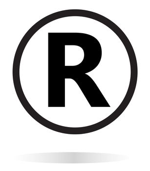 registered trademark icon on white background. registered trademark symbol.