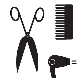 hairstyle icon on white background. barber sign.