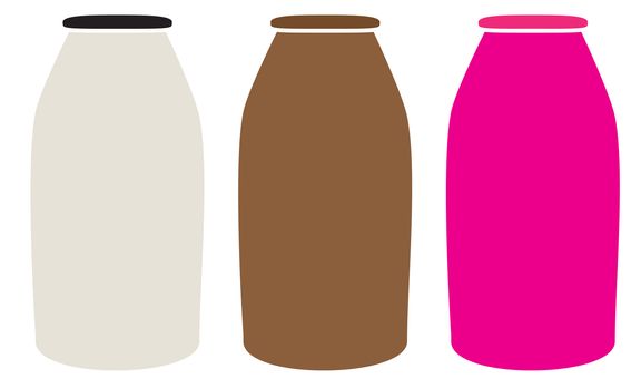 milk bottles icon on white background. milk bottles sign. flat style design.