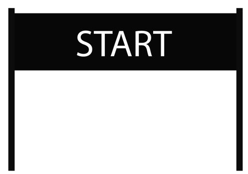 start icon on white background. start sign. flat style design. start banner.