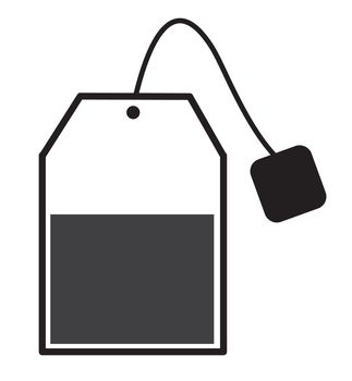 tea bag sign. tea bag icon on white background. flat style design.