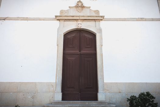 Architectural detail of Matriz Church in downtown Albufeira, Portugal