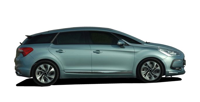 green modern hatchback side view