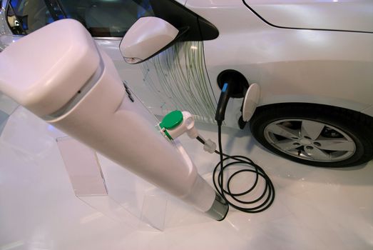 Charging battery of electric car on service station