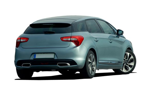 green modern hatchback back view