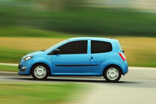 passenger car at high speed