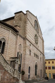 foligno.italy june 14 2020 :main church of foligno san feliciano large structure with bell tower and dome