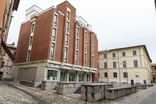 foligno.italy june 14 2020 :architecture of the streets of the city of foligno province of perugia