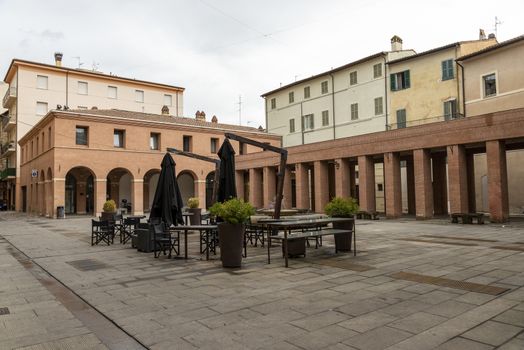foligno.italy june 14 2020 :architecture of the streets of the city of foligno province of perugia