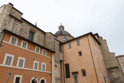 foligno.italy june 14 2020 :architecture of the streets of the city of foligno province of perugia
