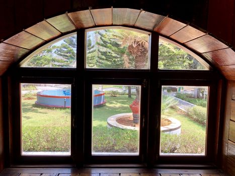 Beautiful view of garden from the window