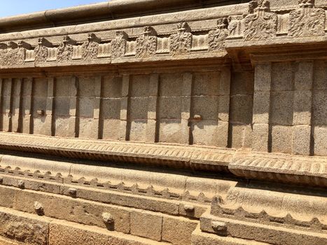 Ancient symmetrical building built by the Pallava king in Mahabalipuram