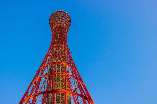 KOBE, JAPAN - MARCH 11, 2018: Kobe Port Tower is a 108 m high lattice tower, Japan