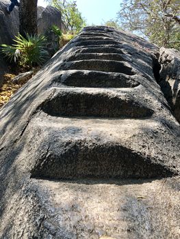 View of stairs made by the ancient civilization in the Mahabalipuram