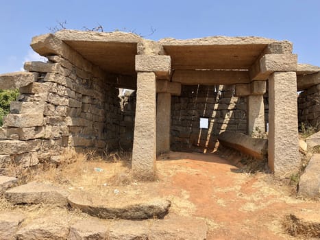 Beautiful view of ancient unfinished building in the Mahabalipuram