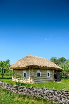 A typical ukrainian antique house, in Pirogovo near Kiev