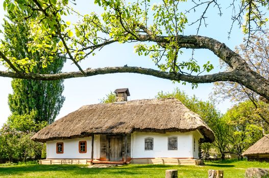 A typical ukrainian antique house, in Pirogovo near Kiev