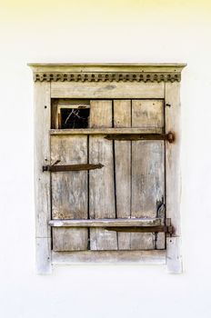 Detail of a window of a typical ukrainian antique house, in Pirogovo near Kiev