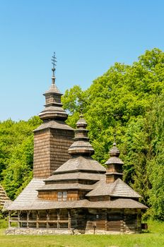 A typical ukrainian antique orthodox church in Pirogovo near Kiev