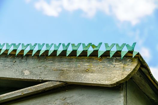 Material detail of typical ukrainian antique house, in Pirogovo near Kiev