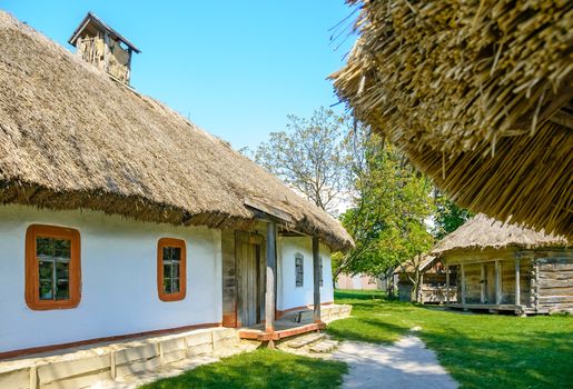 A typical ukrainian antique house, in Pirogovo near Kiev