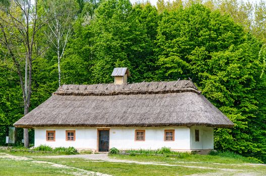 A typical ukrainian antique house, in Pirogovo near Kiev