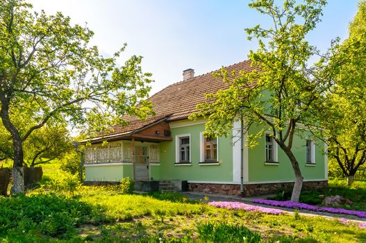 A typical ukrainian antique house, in Pirogovo near Kiev