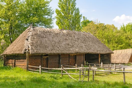 A typical ukrainian antique house, in Pirogovo near Kiev