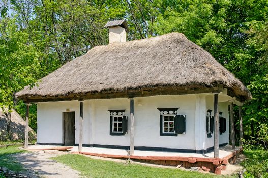 A typical ukrainian antique house, in Pirogovo near Kiev