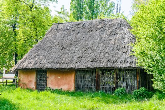 A typical ukrainian antique house, in Pirogovo near Kiev