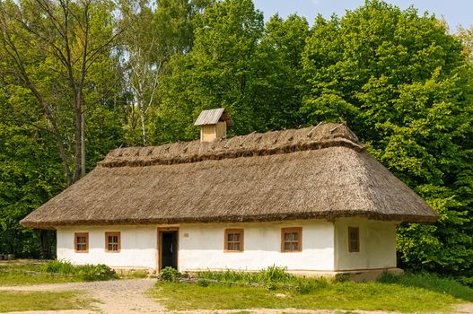 A typical ukrainian antique house, in Pirogovo near Kiev