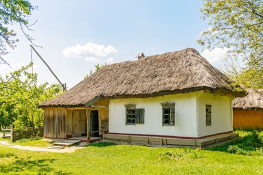 A typical ukrainian antique house, in Pirogovo near Kiev