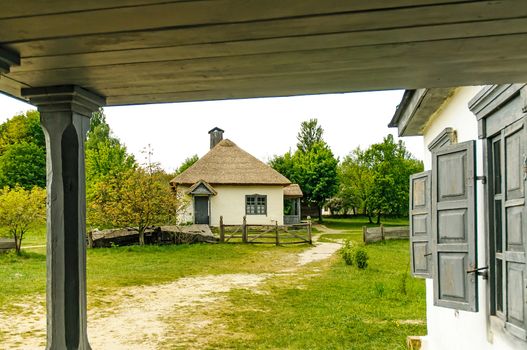 A typical ukrainian antique house, in Pirogovo near Kiev