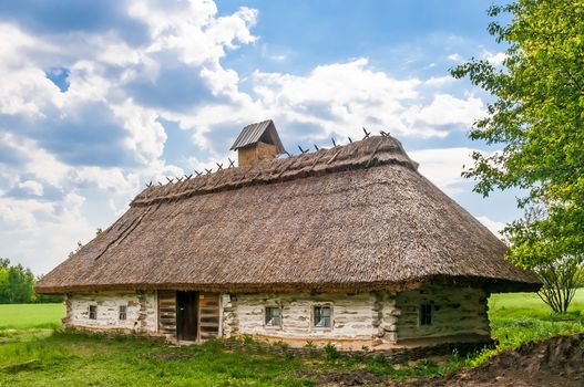 A typical ukrainian antique house, in Pirogovo near Kiev