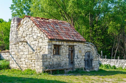 A typical ukrainian antique stone house, in Pirogovo near Kiev