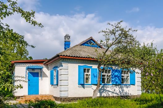 A typical ukrainian antique house, in Pirogovo near Kiev