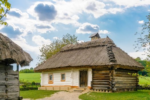 A typical ukrainian antique house, in Pirogovo near Kiev