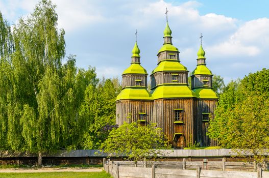 A typical ukrainian antique orthodox church in Pirogovo near Kiev