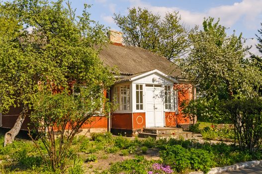 A typical ukrainian antique house, in Pirogovo near Kiev