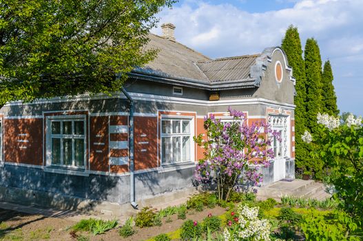 A typical ukrainian antique house, in Pirogovo near Kiev