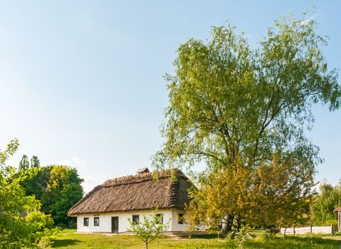 A typical ukrainian antique house, in Pirogovo near Kiev