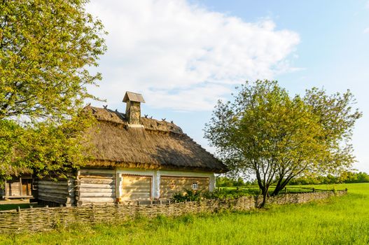 A typical ukrainian antique house, in Pirogovo near Kiev