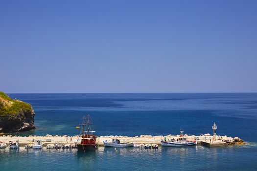 BALI, THE CRETE ISLAND, GREECE - JUNE 5, 2019: The beautiful seaview to the harbour of Bali.