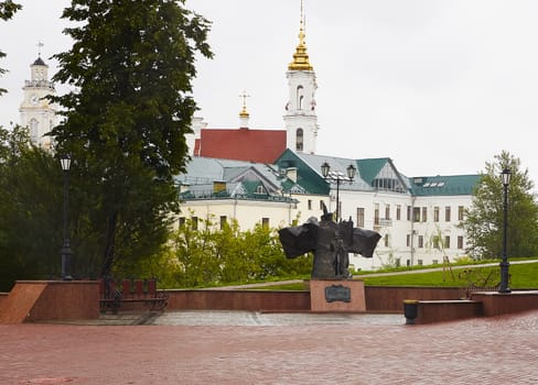 VITEBSK, BELARUS - AUGUST 11, 2019: The monument of famous Russian poet Alexandr Pushkin in Vitebsk.