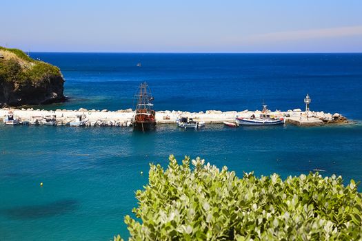 BALI, THE CRETE ISLAND, GREECE - MAY 24, 2019: The beautiful seaview to the harbour of Bali.