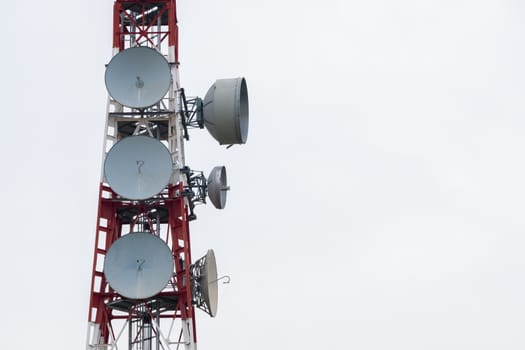 Modern mobile communication tower with new technology based in 4G, 5G