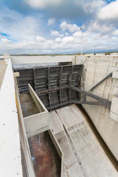 Dam Gate of Alqueva Reservoir in Portugal