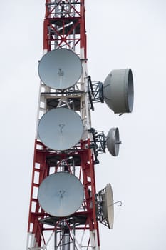 Modern mobile communication tower with new technology based in 4G, 5G